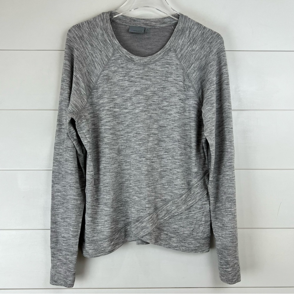 Athleta Medium Serenity Crossover Sweatshirt Gray - image 2